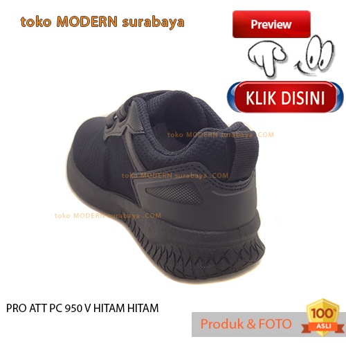 Sepatu anak sekolah sepatu sneakers velcro PRO ATT PC 950 V HITAM HITAM