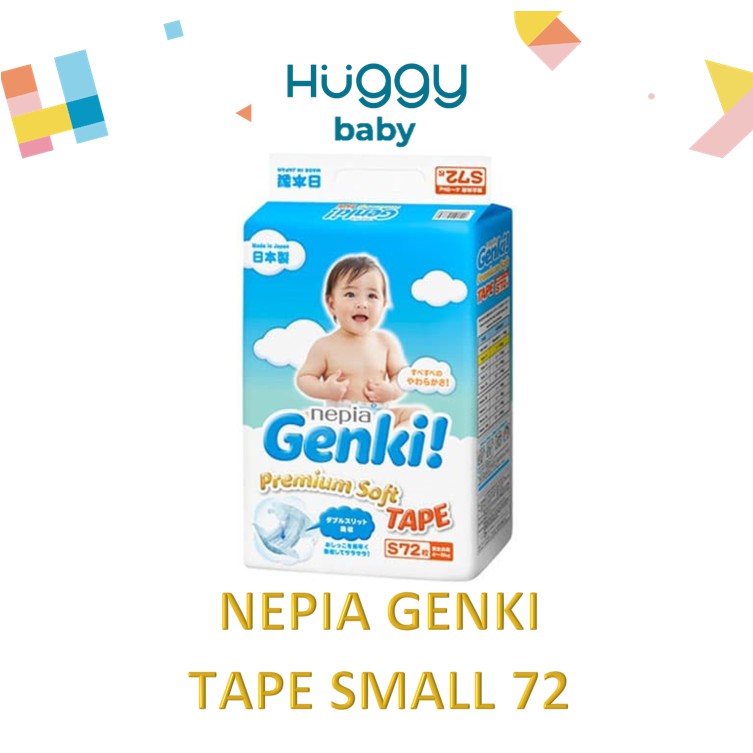 Nepia Genki TAPE S 72 Popok Diaper TAPE S72 S 72