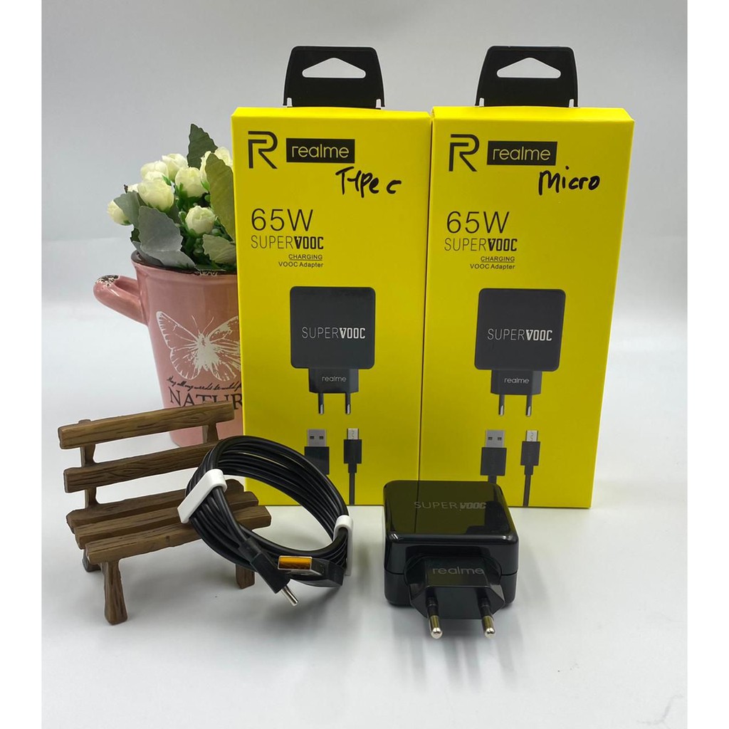 Ready TRAVEL CHARGER ADAPTER REALME MICRO DAN TYPE C ORIGINAL FAST CHARGING 65W