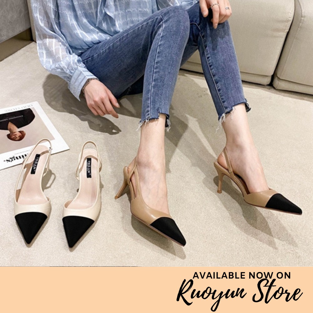 RYS - Skin Tone Sepatu Hak Bertali Fashion Casual/Kantoran - Ori Import