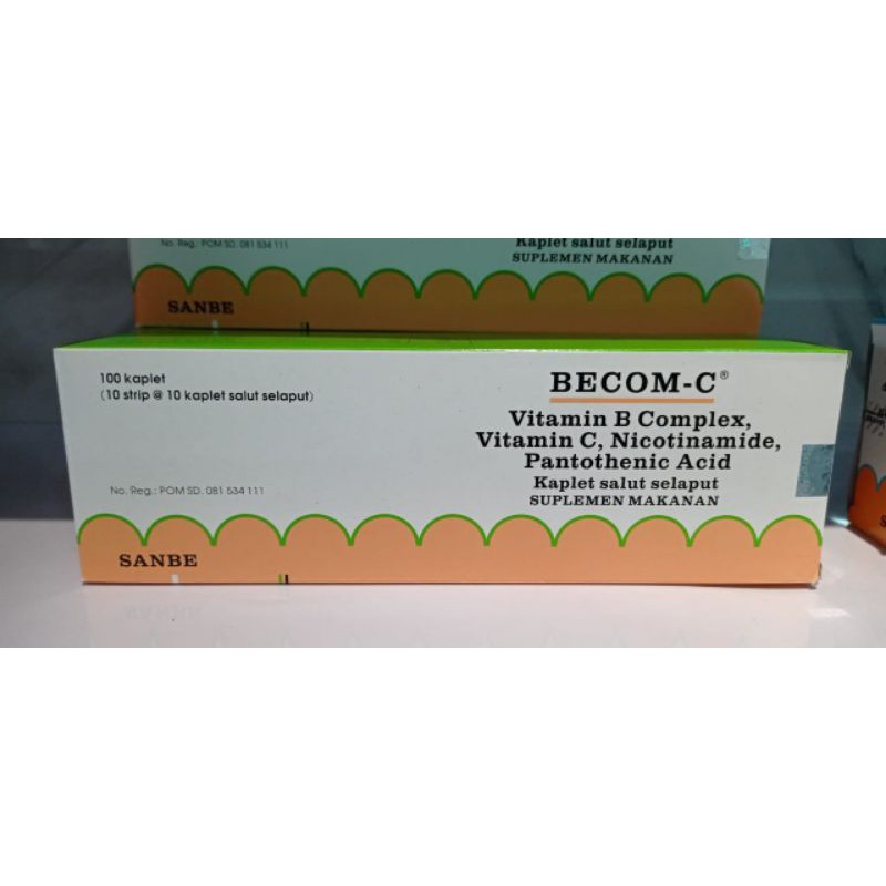 BECOM-C Vitamin B Complex & Vitamin C SANBE isi 100 kaplet Original