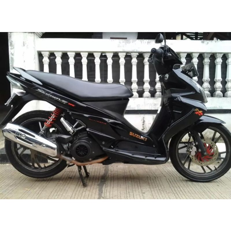 cover frame body bodi belakang suzuki skywave blue shine blueshine ori sgp