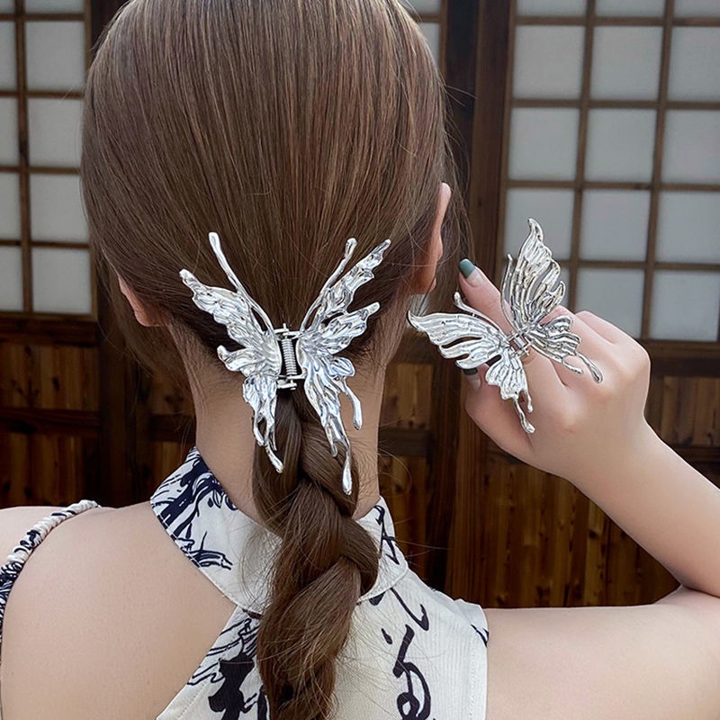 Jepit Rambut Model Butterfly Bahan Metal Untuk Wanita