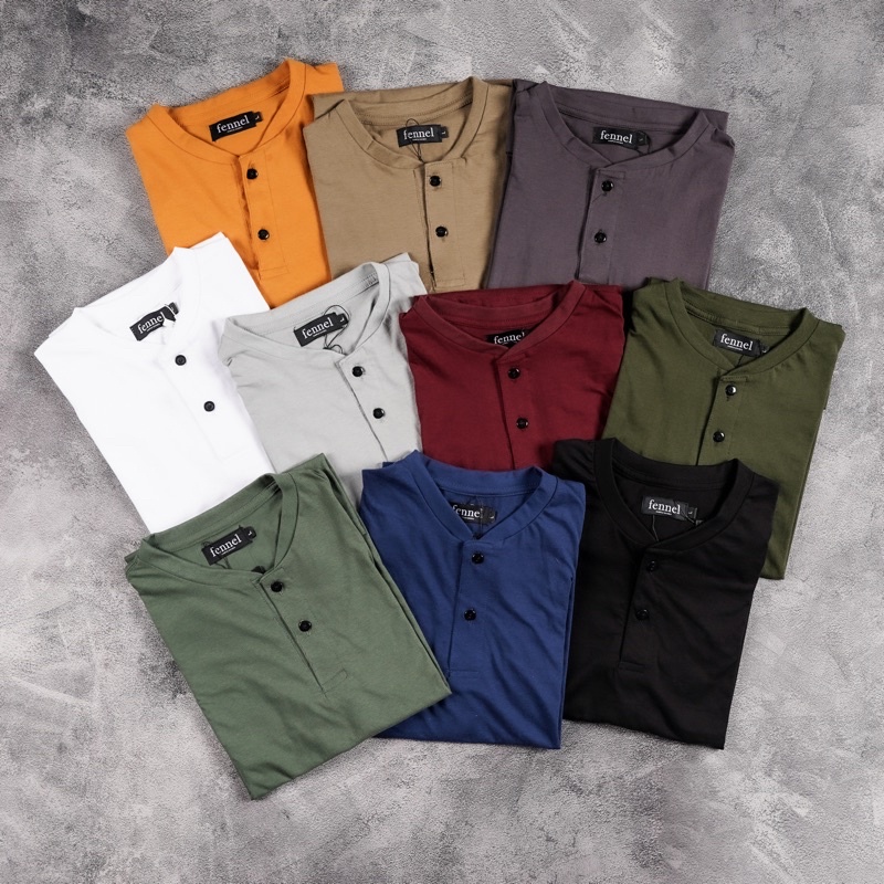 Kaos pria Kaos Polos Kancing / Kaos Polos Henley / Kaos Polos Hanley / 40