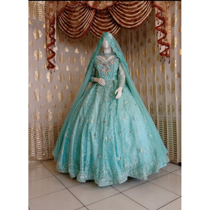 TERBARU//BALLGQUN PENGANTIN MEWAH BEREKOR//BAJU WEDDING BARBIE FULL PAYET MODERN