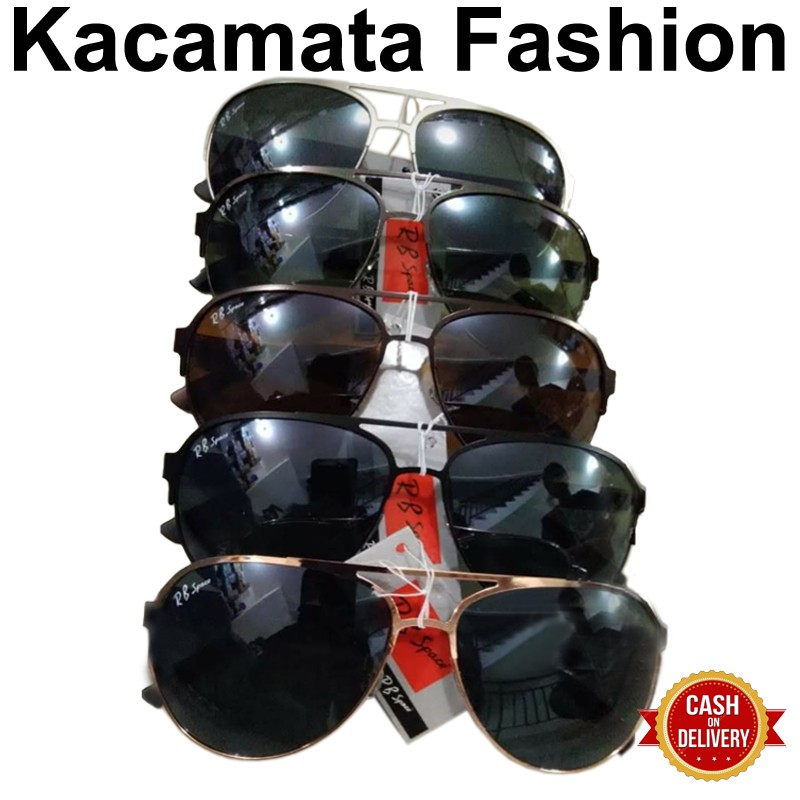 Kacamat Hitam Kacamata Pria Wanita Aviator Sunglasses Kacamata Fashion Kaca mata Anti UV