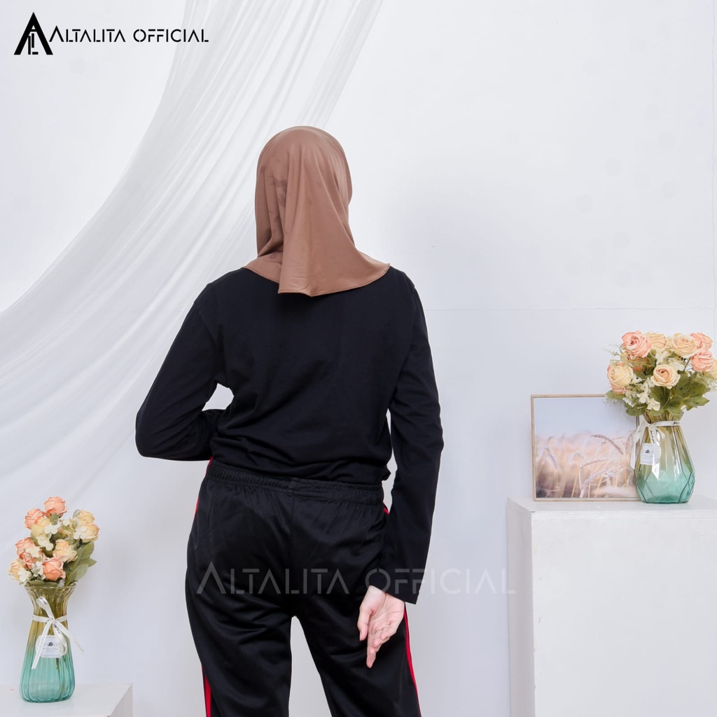 Altalita - Hijab Sport Instan pet Bahan Jersey Spandek Premium Polos Cocok Untuk Sekolah Olahraga dan Sehari-Hari