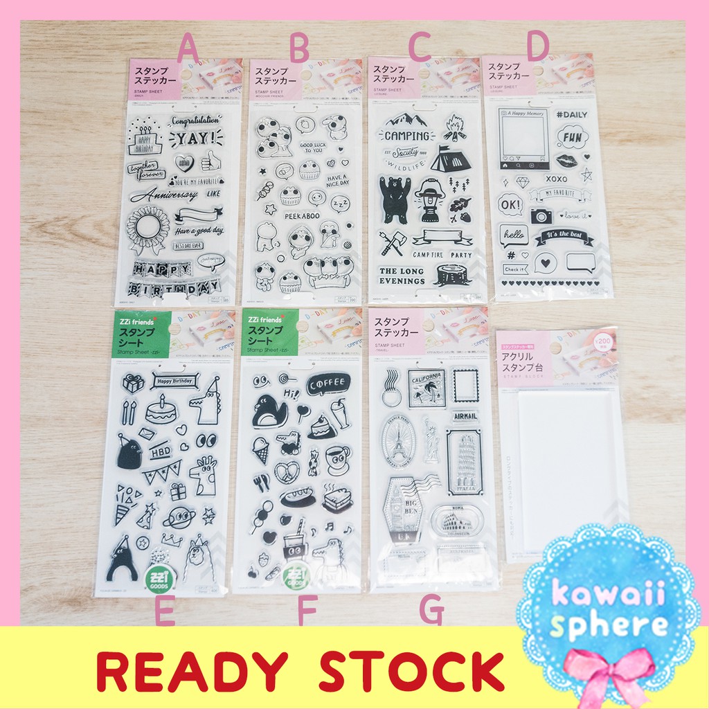 

Clear Stamp Daiso Japan Limited Edition | Ready Stock | Stempel Social Media / Birthday / Bakery