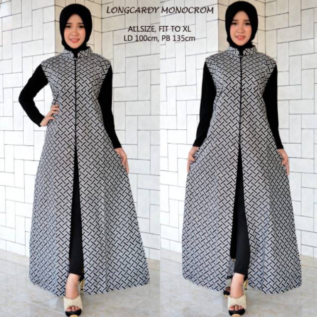 GROSIR BATIK LONGCARDI MONOCROM ,MAXI CARDI MONOCHROME