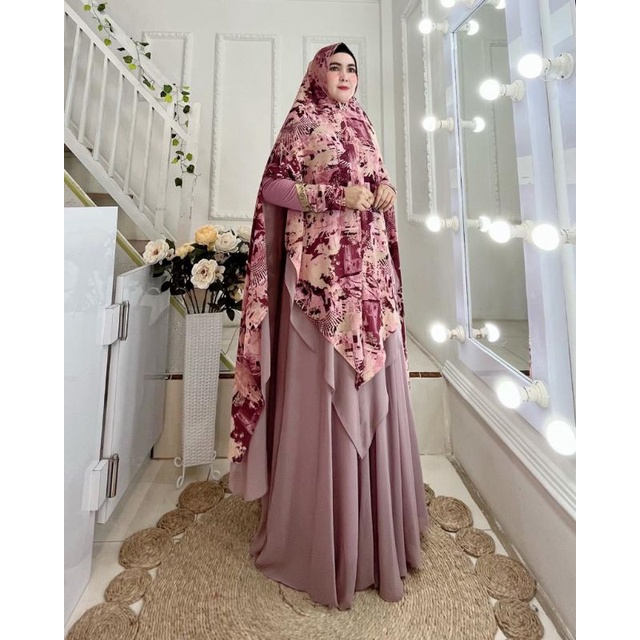 Dijah 633 ORI by Dijah / Muslimah Branded Wear / Gamis Pesta / Baju Syari / Gamis Set Syar'i / Dress Mewah / Baju Pesta Syari-2