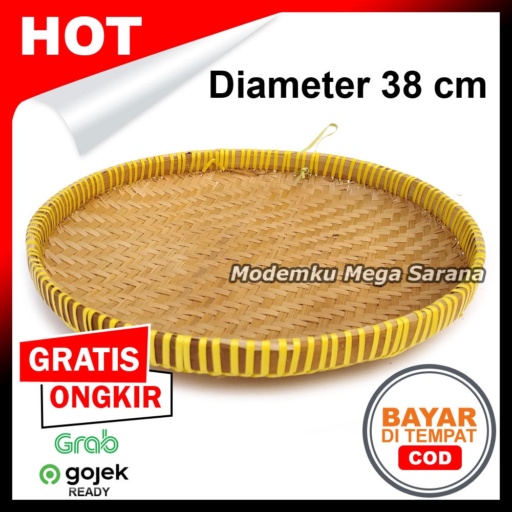 Tampah Bambu Diameter 38cm | Tambir Piring Bambu Nampan Nampah