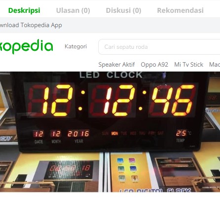 XY4622 JAM DINDING DIGITAL BESAR LED CLOCK WALL 45 CM XY-4622 4622