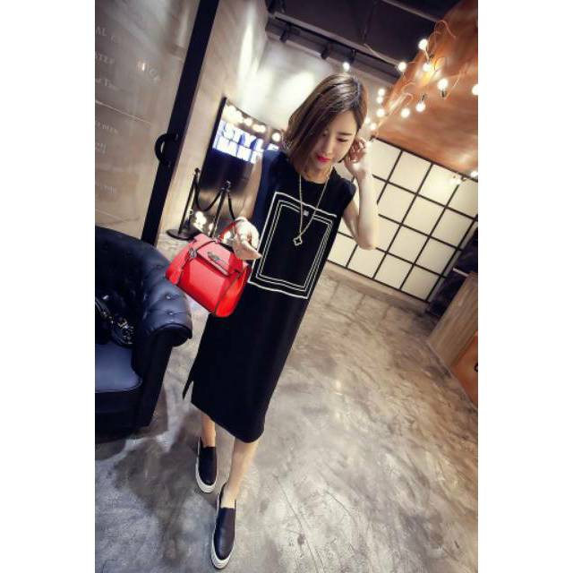 TDBFRD Dress hitam,dress putih, simple dress, long dress, dress polos