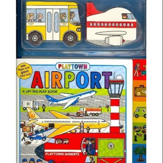 PLAYTOWN AIRPORT SET-A LIFT THE FLAP BOOK - With over 70 flaps
