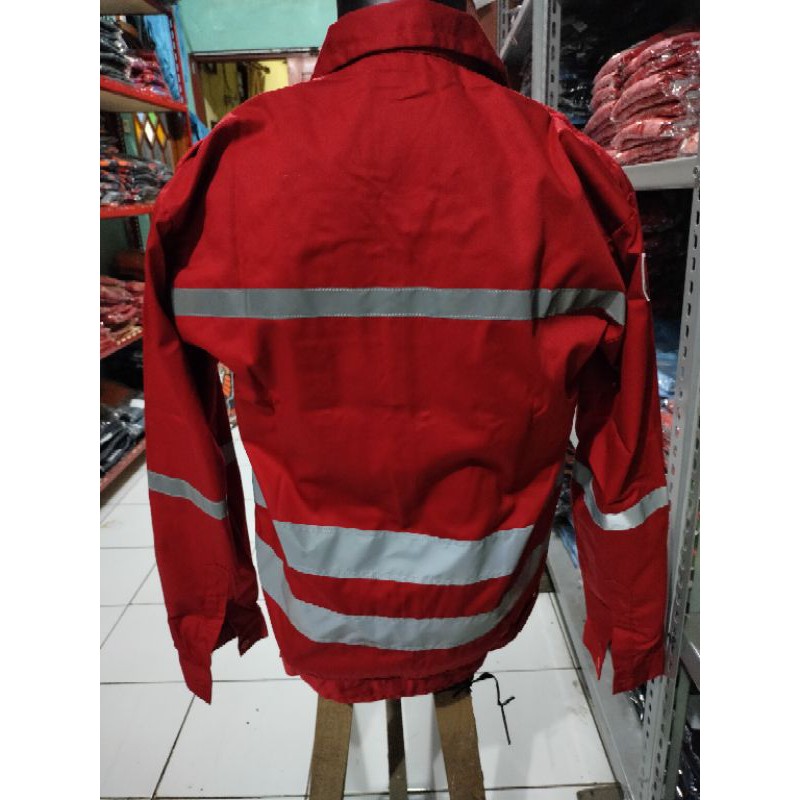 BAJU SAFETY MERAH RESLETING SCOTLIGHT DOBLE