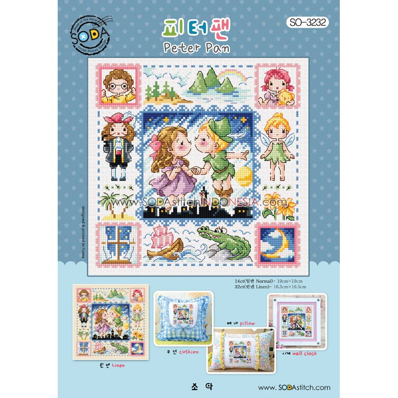 Paket DIY Craft Sulam Kristik / Cross Stitch Sodastitch SO-3232 - Peter Pan