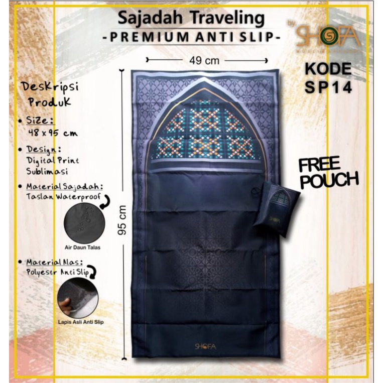 Sajadah traveling premium anti slip/ travel waterproof