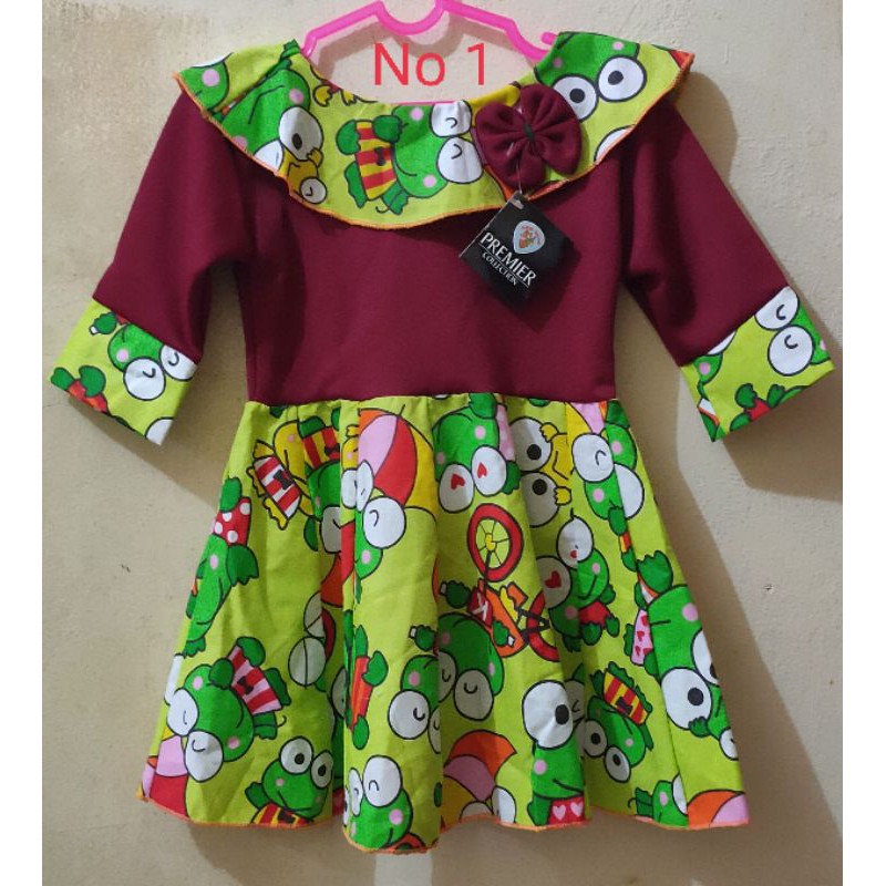 Dress Tangan Panjang Anak Lucu Untuk Anak 1-2thn