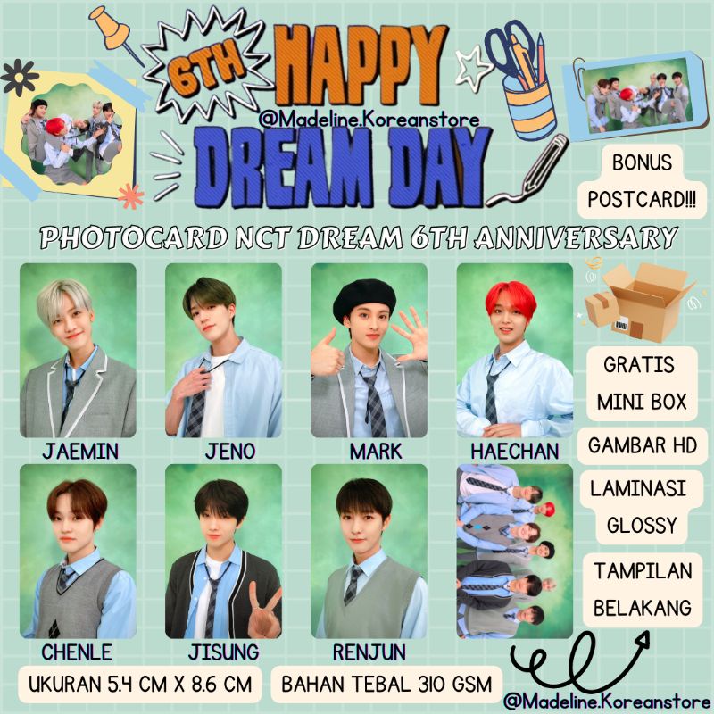 TERMURAH PHOTOCARD PREMIUM NCT DREAM 6TH ANNIVERSARY JAEMIN JENO HAECHAN MARK JISUNG RENJUN CHENLE /