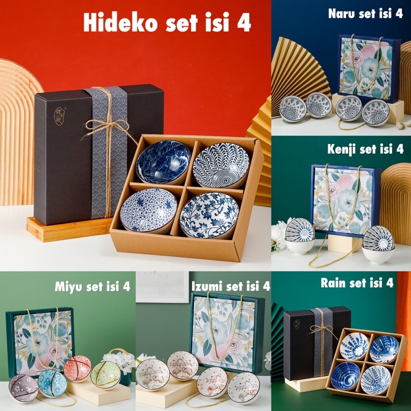 

Japanese Bowl Set isi 4 / paket hadiah hampers souvenir mangkok jepang