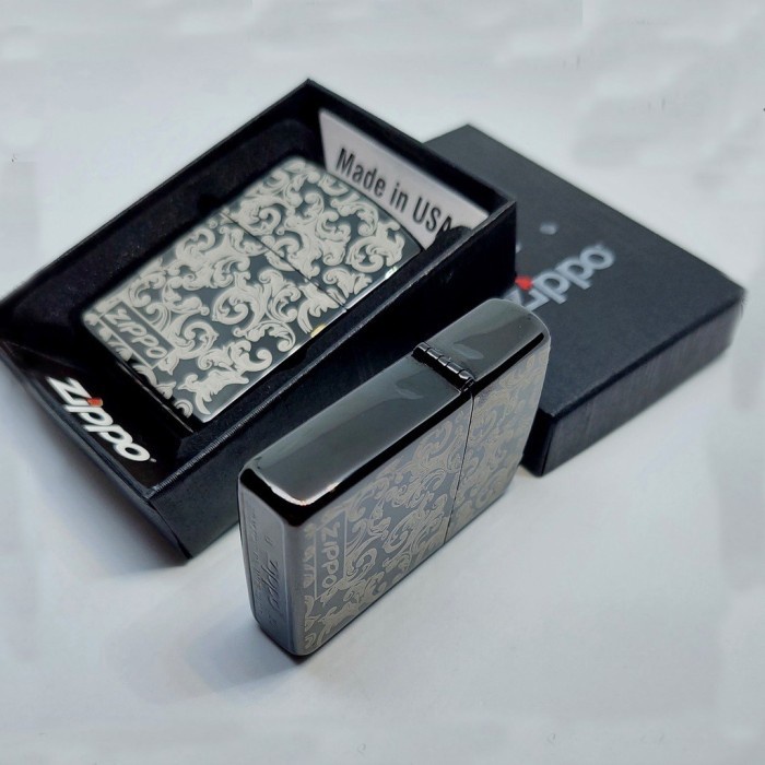 Korek Api Zippo Batik Black Ice Grade Ori