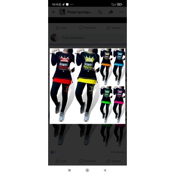 PYUR SPORT set tshirt panjang leging rok saku warna