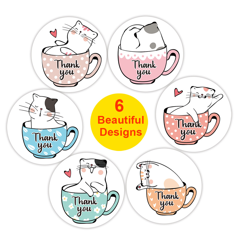 Wonderful Stiker Label Kemasan Bentuk Donat / Matahari / Pelangi / Tulisan Thank You Untuk Dekorasi Amplop