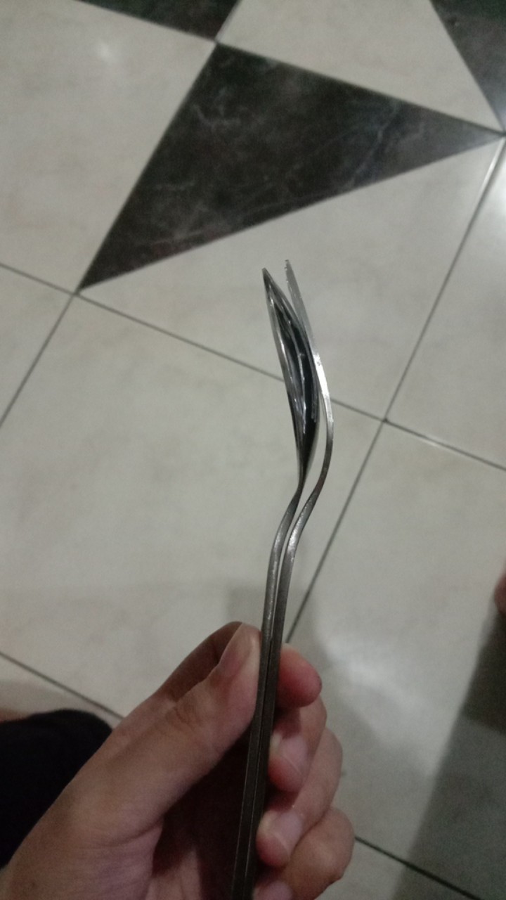 Sendok + Garpu Sujeo Korea Bahan Stainless Tebal Gagang Panjang