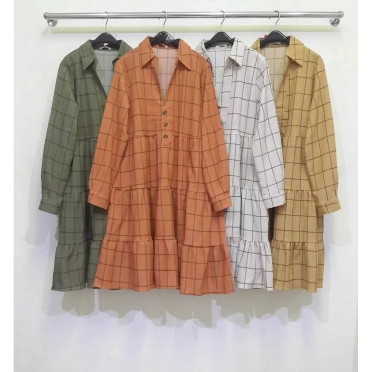 TUNIK REMAJA WANITA MODEL CANDA REMAJA WANITA MOTIF KOTAK IMPORT