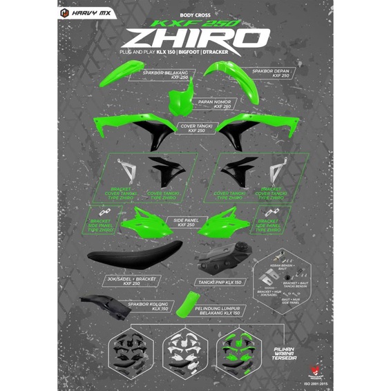 BODY SET KXF 250 ZHIRO PNP KLX