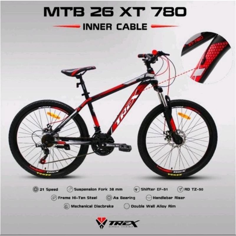 SEPEDA GUNUNG TREX 26 INCH XT 780