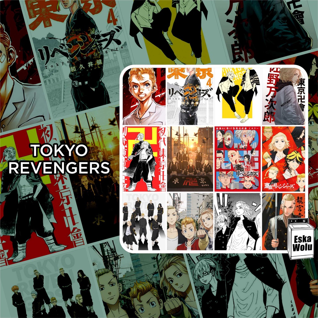[PAKET POSTER DINDING ISI 10pcs] ANIME ATTACK ON TITAN, HAIKYU, TOKYO REVENGERS, KIMETSU NO YAIBA-TOKYO REVENGERS