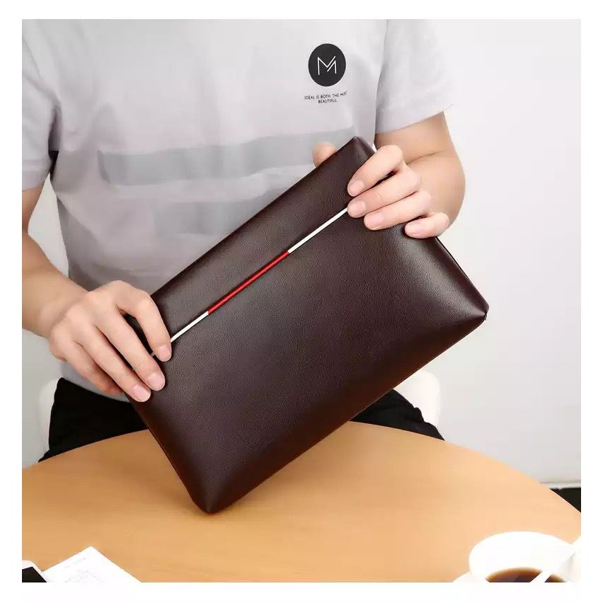 Handbag Pria Clucth Kulit PU Leather Men's Business - Dompet Besar Pria