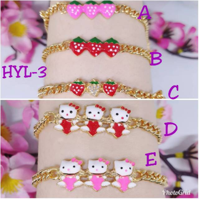 Gelang anak strawberry GRA-07 xuping lapis emas