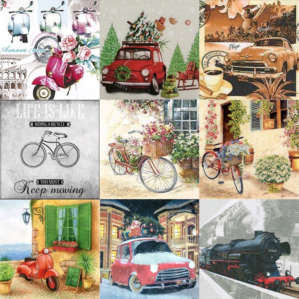 TISU NAPKIN DECOUPAGE EROPAH – Otomotif Motif A