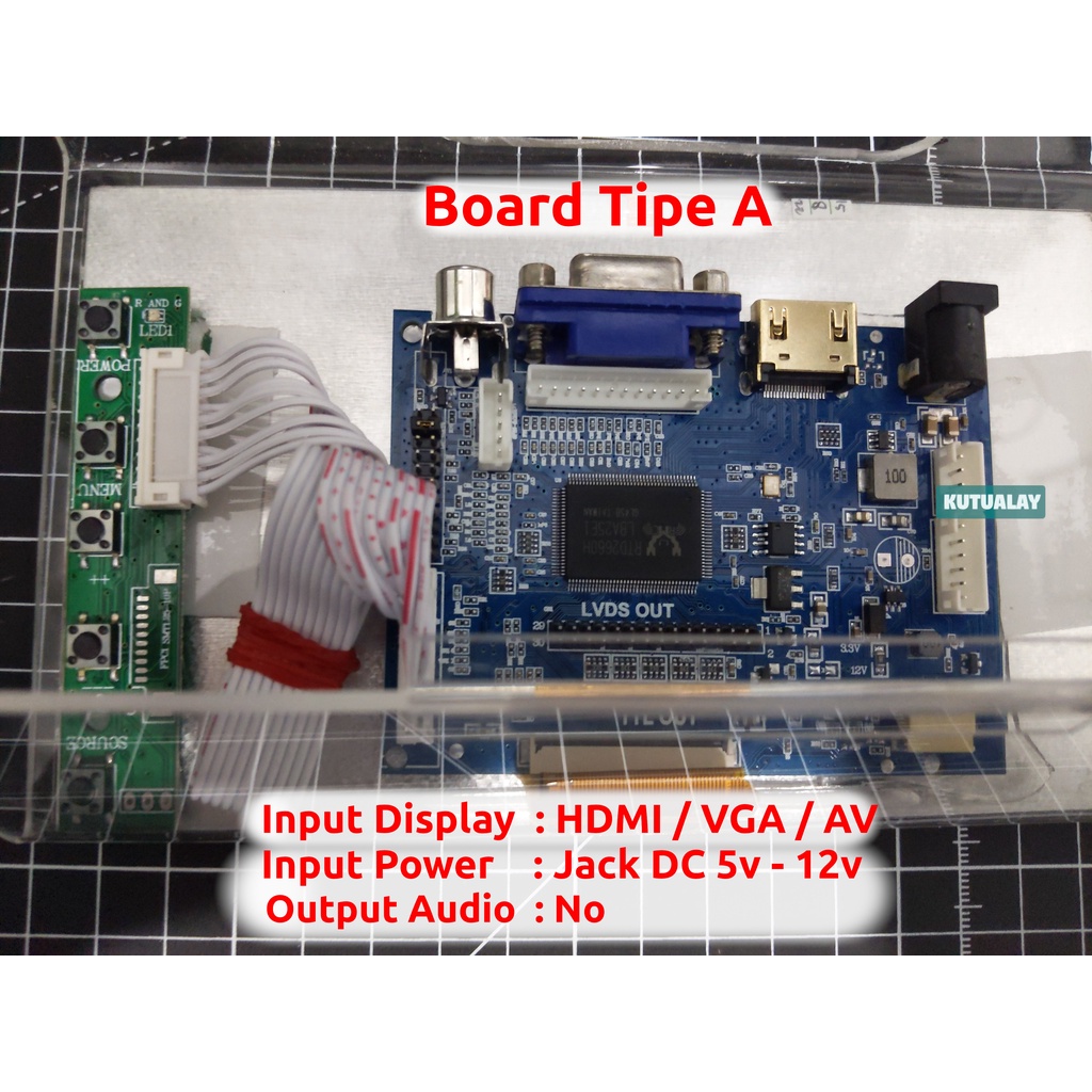 Paket Monitor LCD 7 Inch HDMI VGA AV TTL 50 Pin LVDS PC Windows  Laptop Raspberry Pi Display