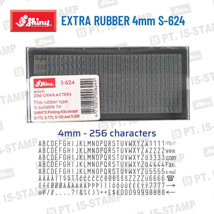 

Unik S 624 Karet Stempel per karakter 4 mm Berkualitas
