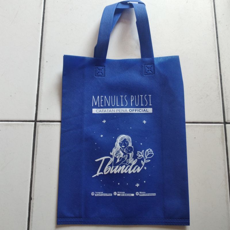 

godie bag custom uk 25x35*8 sablon 1 sisi 1 warna