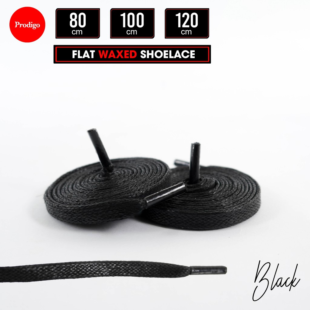 Prodigo * Tali Sepatu Lilin | Waxed shoelaces | Tali Gepeng Pipih Flat hitam putih | Tali lilin bulat Round Hitam coklat  | Flat Shoelace waxed  | Tali hoodie | PREMIUM SHOELACES