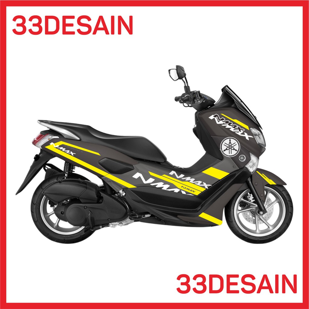 Aksesoris Motor Cutting Stiker Yamaha Nmax Hitam Kuning