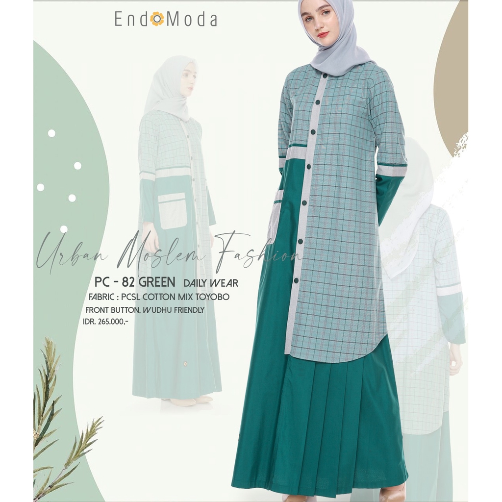 GAMIS MUSLIMAH ENDOMODA PC 82 GREEN