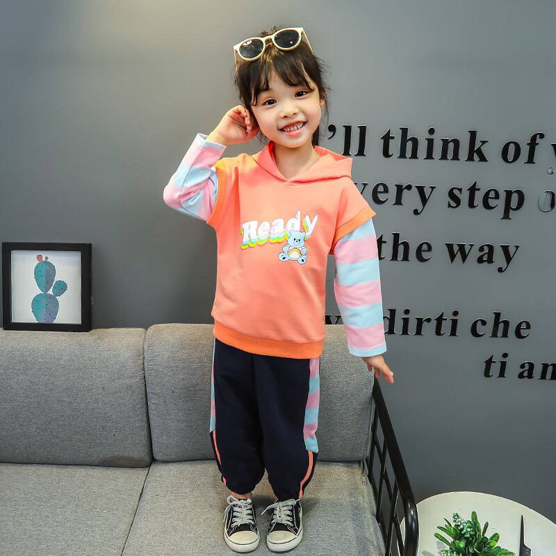 Promo !! setelan anak cewek lucu termurah /  setelan ready bear colour import sz uk 1-2th