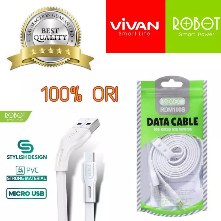 KABEL DATA CHARGER ROBOT RDM100 RDM100S FOR MICRO USB 2A PACKING IMPORT