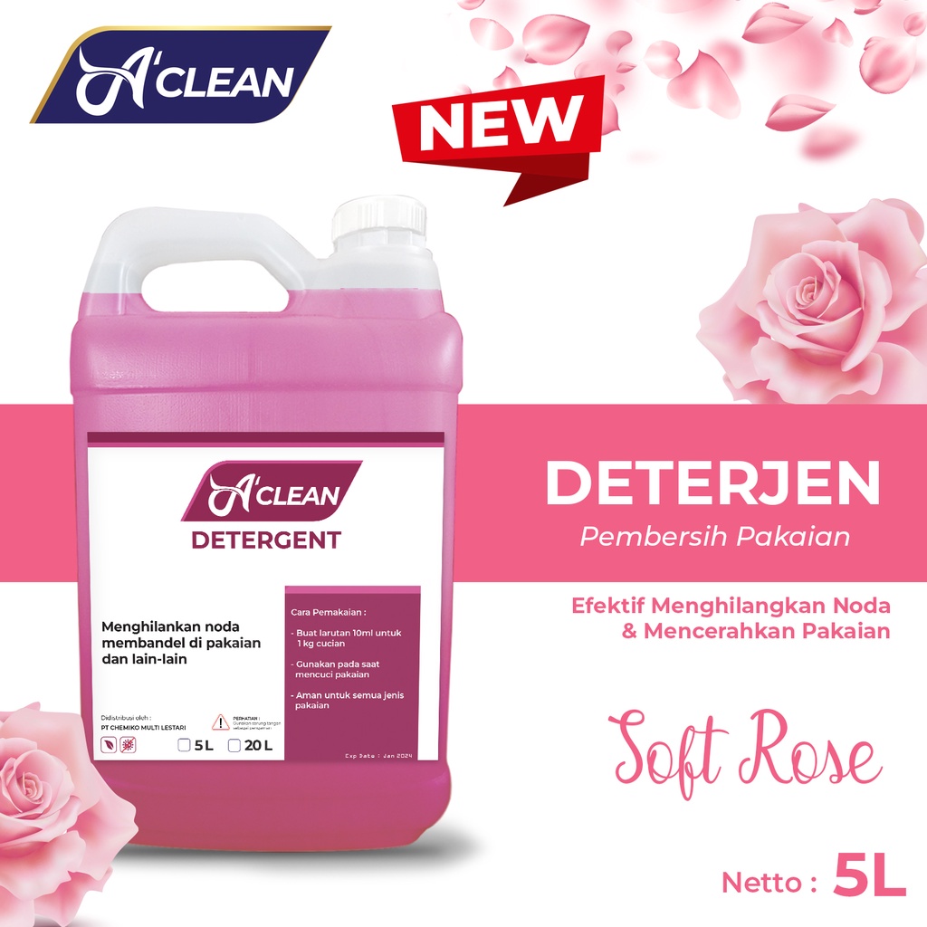 Deterjen / DETERGENT Cair Laundry PREMIUM Liquid Detergent KONSENTRAT A CLEAN CARE 5 Liter