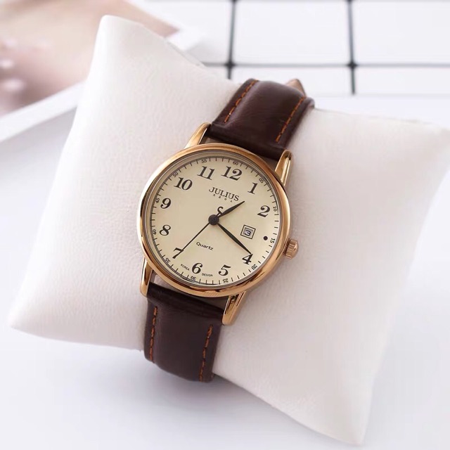 JULIUS JA-508 Bagsomnia Jam Tangan Bulat Kecil Tanggal Vintage Classic