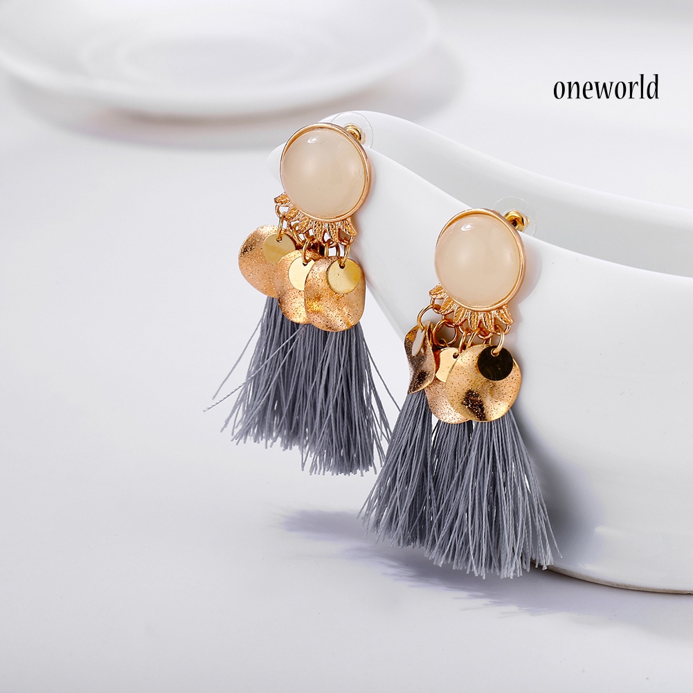 OW@ Bohemian Women Tassel Dangle Drop Ear Stud Statement Party Earrings Jewelry