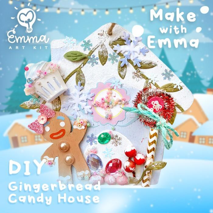 

Gingerbread Christmas Ornament Art Kit Diy (Includes Paint And Brush) Murah Meriah Ready