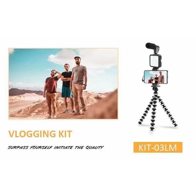 KIT-03LM (TIGA) Vlogging Kit Combo 5 Item for Video Vlogging Tripod