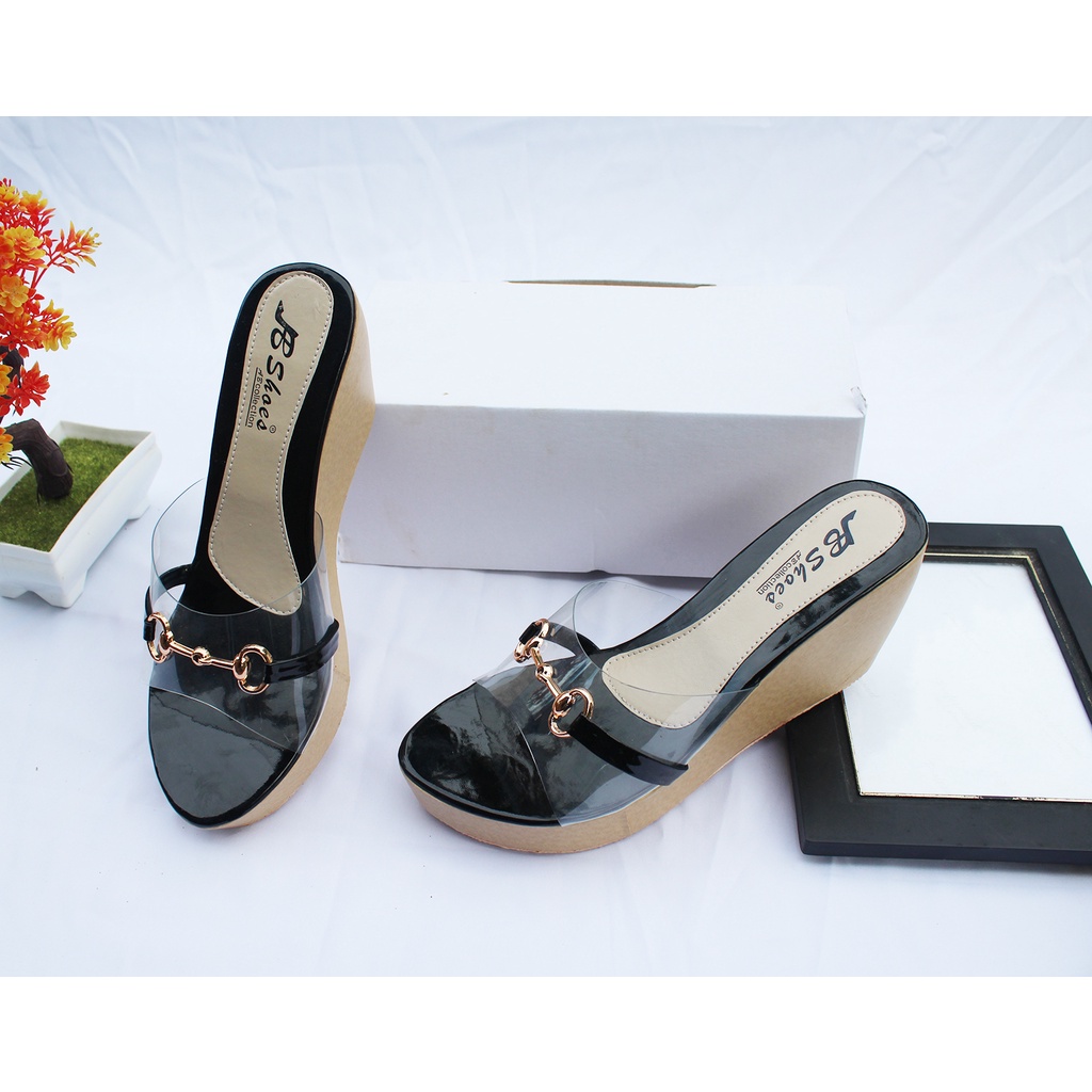 AB Sandal Wedges Wanita Mika Terbaru Wedges Mika Wanita Pita Kreasi