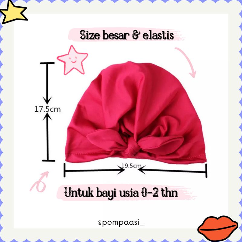 Turban Bayi Pita Jasmine / Turban Baby / Turban Anak lucu / Aksesoris anak / Perlengkapan bayi turban